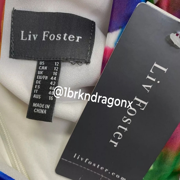 NWT Cut Out Dress Tropical Beach Tye-Die Floral Floor Length Dress A-Line Slit - Picture 2 of 16